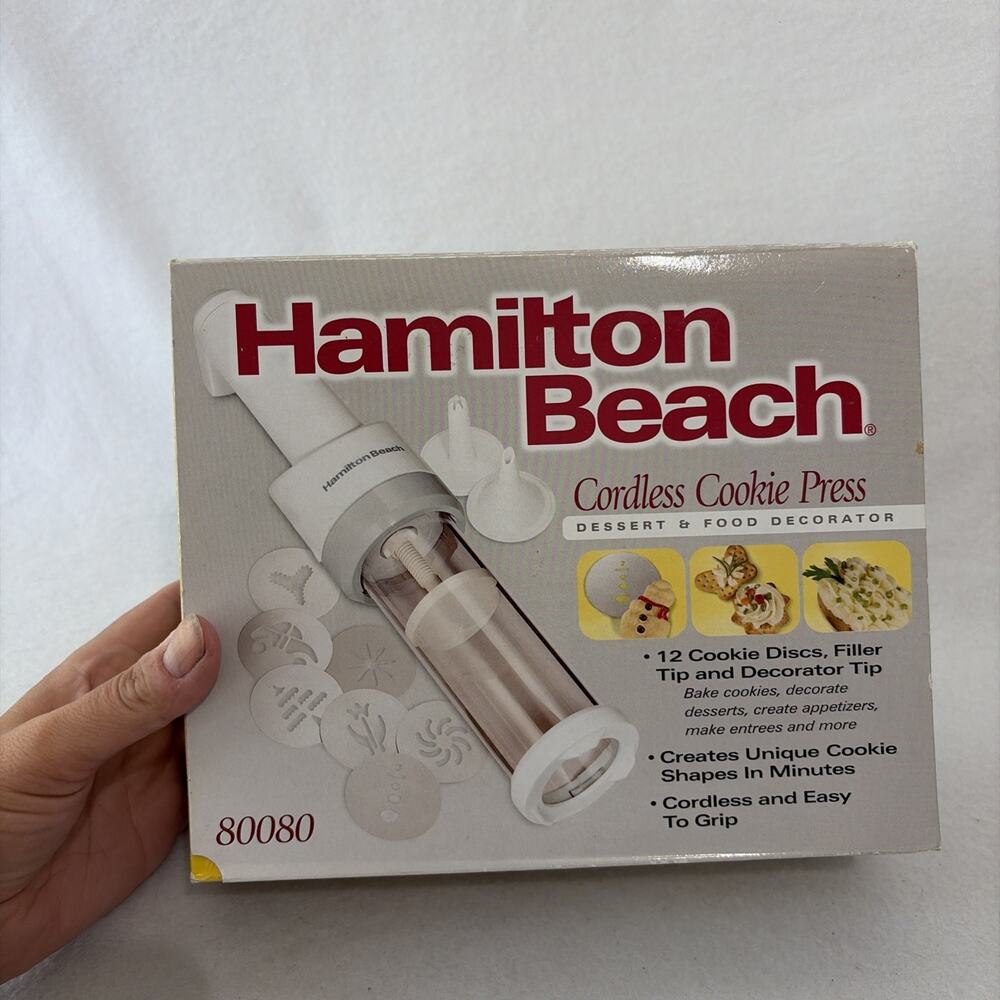 Hamilton Beach Cordless Cookie Press Dessert Food Decorator 80080 Christmas